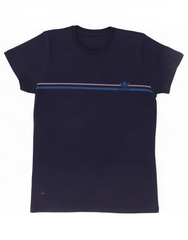 Ανδρικό T-Shirt Adidas Top Large Navy Blue ριγέ