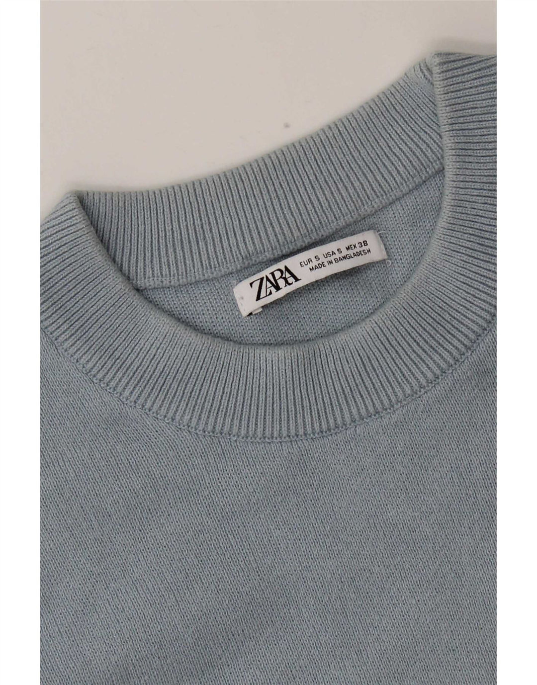Ανδρικό πουλόβερ Zara Crew Neck Jumper Small Blue