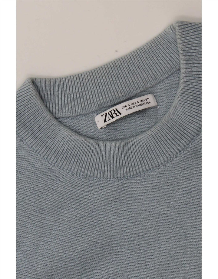 Ανδρικό πουλόβερ Zara Crew Neck Jumper Small Blue
