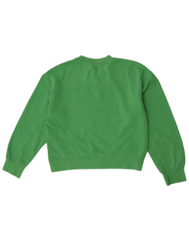 Zara Γυναικεία φούτερ Crop Jumper UK 14 Medium Green Polyester