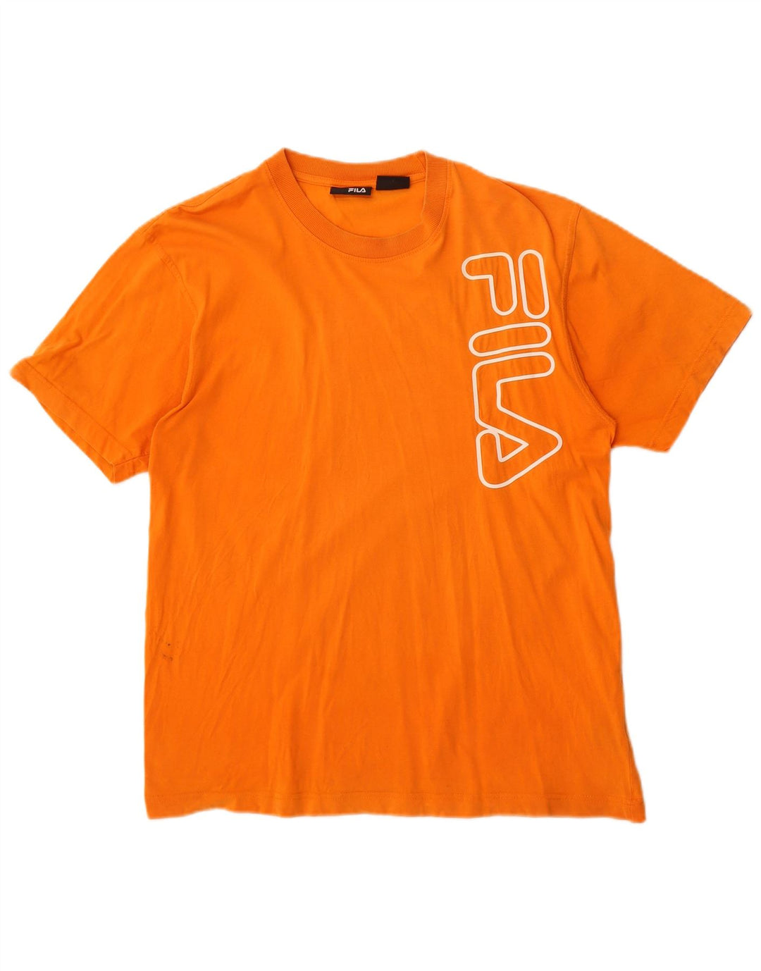 Fila Ανδρικό γραφικό T-Shirt Top Μικρό πορτοκαλί βαμβακερό