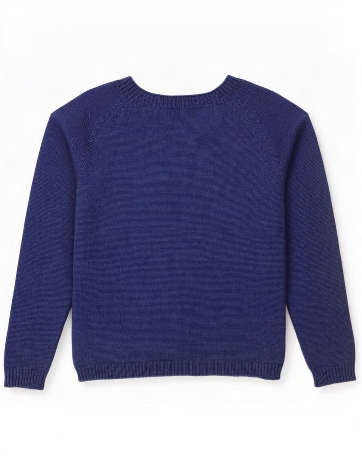 Massimo Dutti Γυναικείο πουλόβερ με λαιμόκαυστο UK 14 Medium Navy Blue Wool