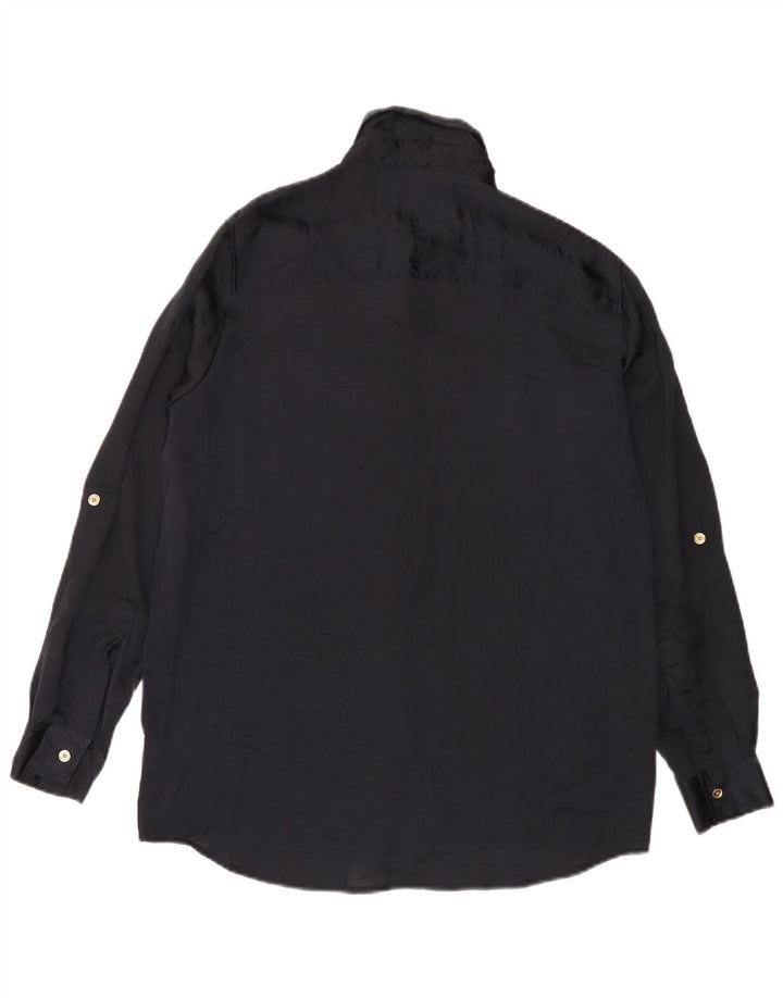MICHAEL KORS Γυναικείο Longline Oversized πουκάμισο UK 10 Small Black Polyester