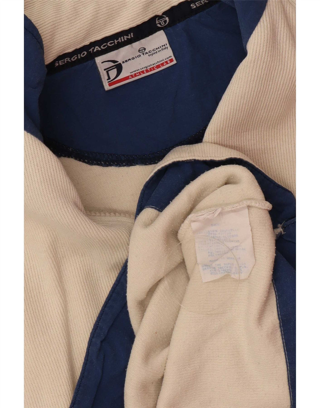Sergio Tacchini Ανδρικό μπλουζάκι με φερμουάρ και μακρυμάνικο μεσαίο μπεζ βαμβακερό