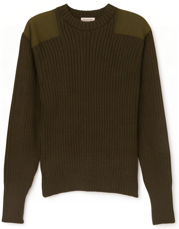Vintage Mens Military Crew Neck Jumper Sweater XS Khaki Colourblock