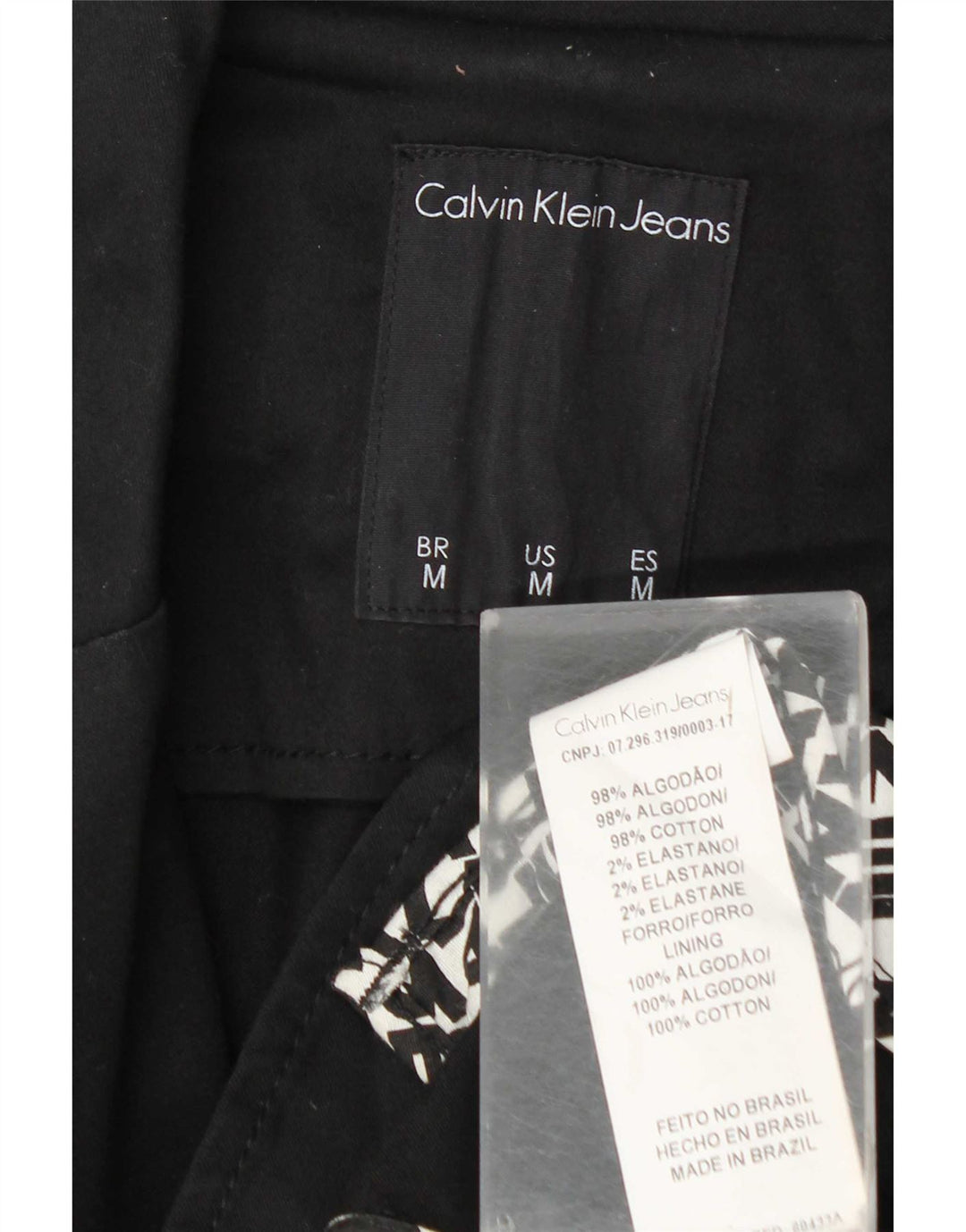 Calvin Klein Jeans ανδρικό σακάκι 2 κουμπιών UK 38 μεσαίο μαύρο βαμβακερό