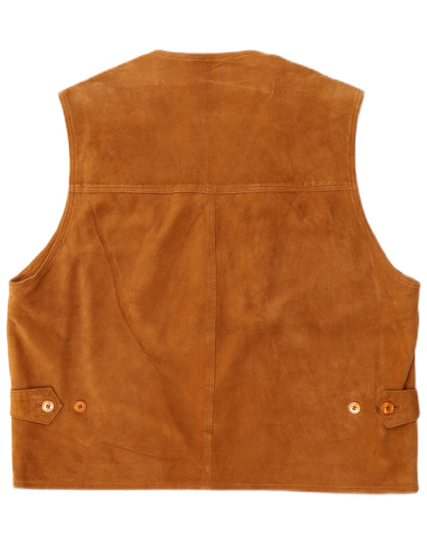 Podleyski Ανδρικό Suede Gilet IT 56 3XL Καφέ Δερμάτινο