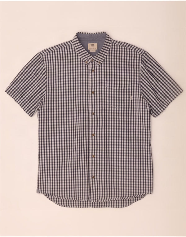 Vans Ανδρικό κοντομάνικο πουκάμισο Classic Fit Medium Navy Blue Gingham Cotton