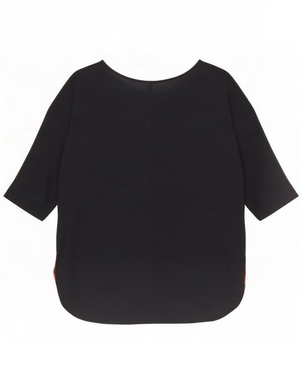 Desigual Womens 3/4 Sleeve Oversized Tunic Top UK 14 Medium Black Floral
