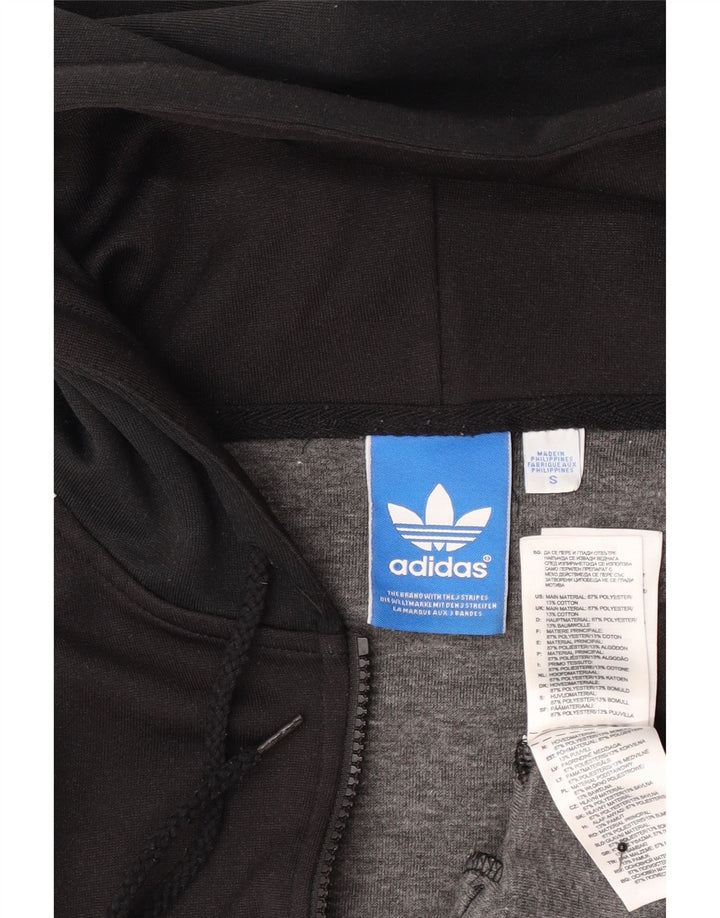 Ανδρικό πουλόβερ Adidas με φερμουάρ, μικρό μαύρο πολυεστέρα