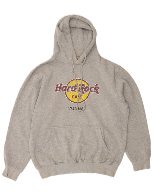 HARD ROCK CAFE Γυναικεία γραφικά κουκούλα Βιέννης UK 16 Large Grey Cotton