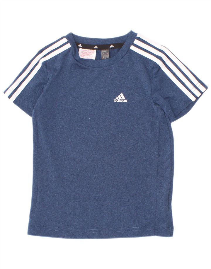 Adidas Boys Aeroready T-Shirt Top 2-3 Years Blue Polyester