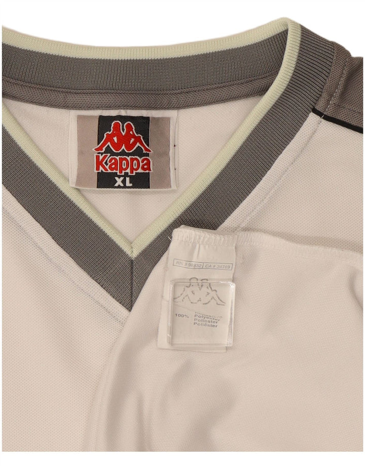 Kappa Boys T-Shirt Top 13-14 Years XL White Colourblock Polyester