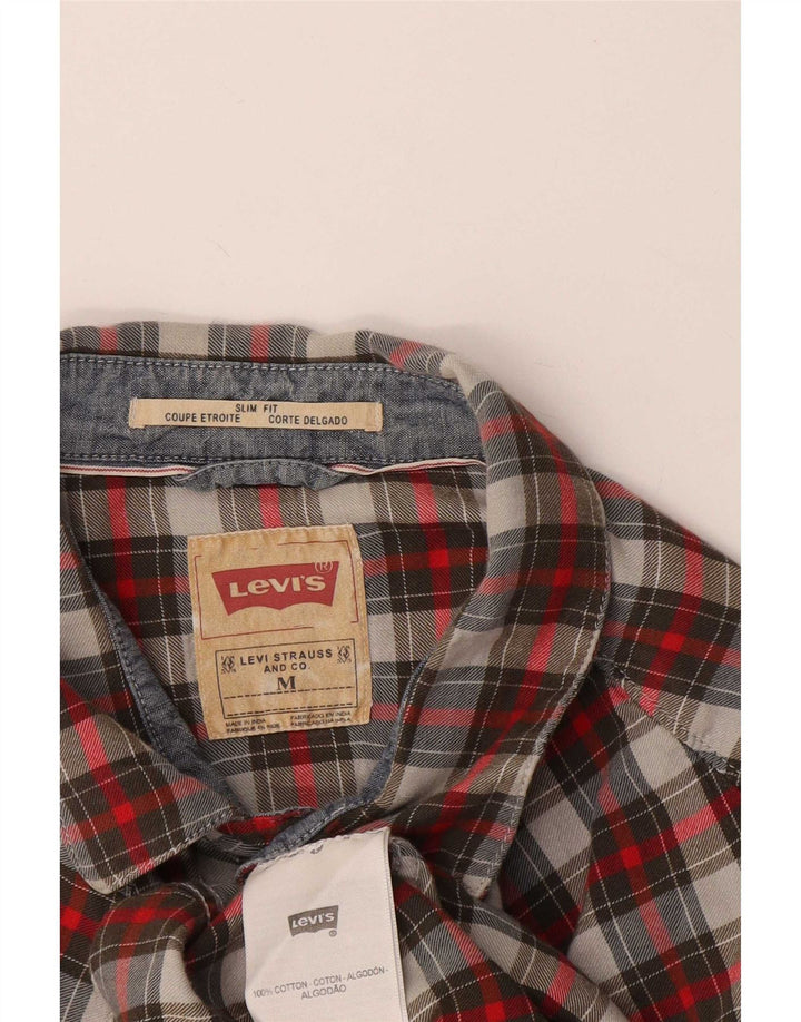 Ανδρικό φανελένιο πουκάμισο Levi's Slim Fit, μεσαίο κόκκινο βαμβακερό