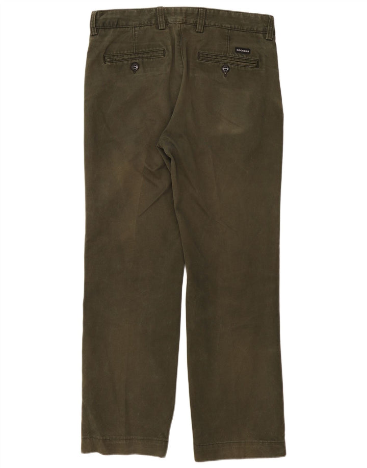 DOCKERS Ανδρικό ίσιο παντελόνι Chino W34 L30 Χακί Βαμβακερό