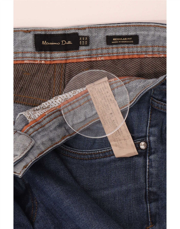 Massimo Dutti γυναικεία κανονική εφαρμογή ίσιο τζιν EU 44 μεγάλο W34 L28 μπλε