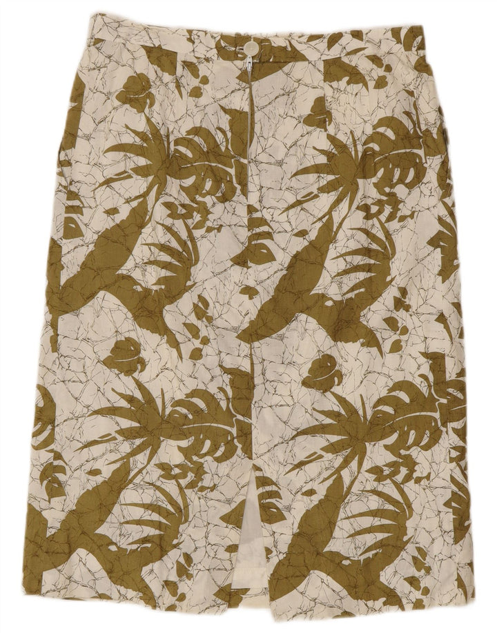 Vintage γυναικεία ίσια φούστα W30 Μεσαίο πράσινο Floral