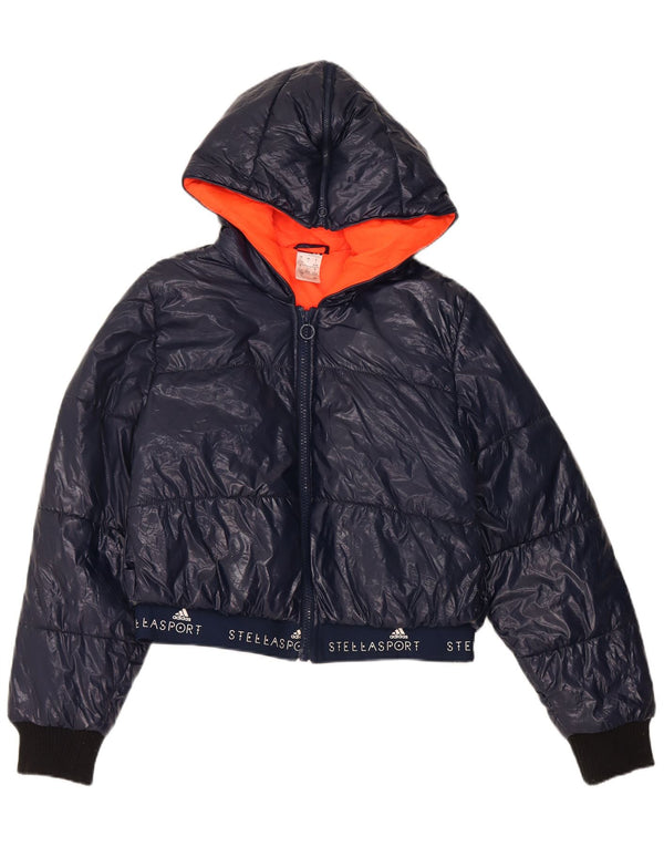 Adidas Γυναικείο μπουφάν Stella McCartney Crop padded UK 16/18 Large Navy Blue
