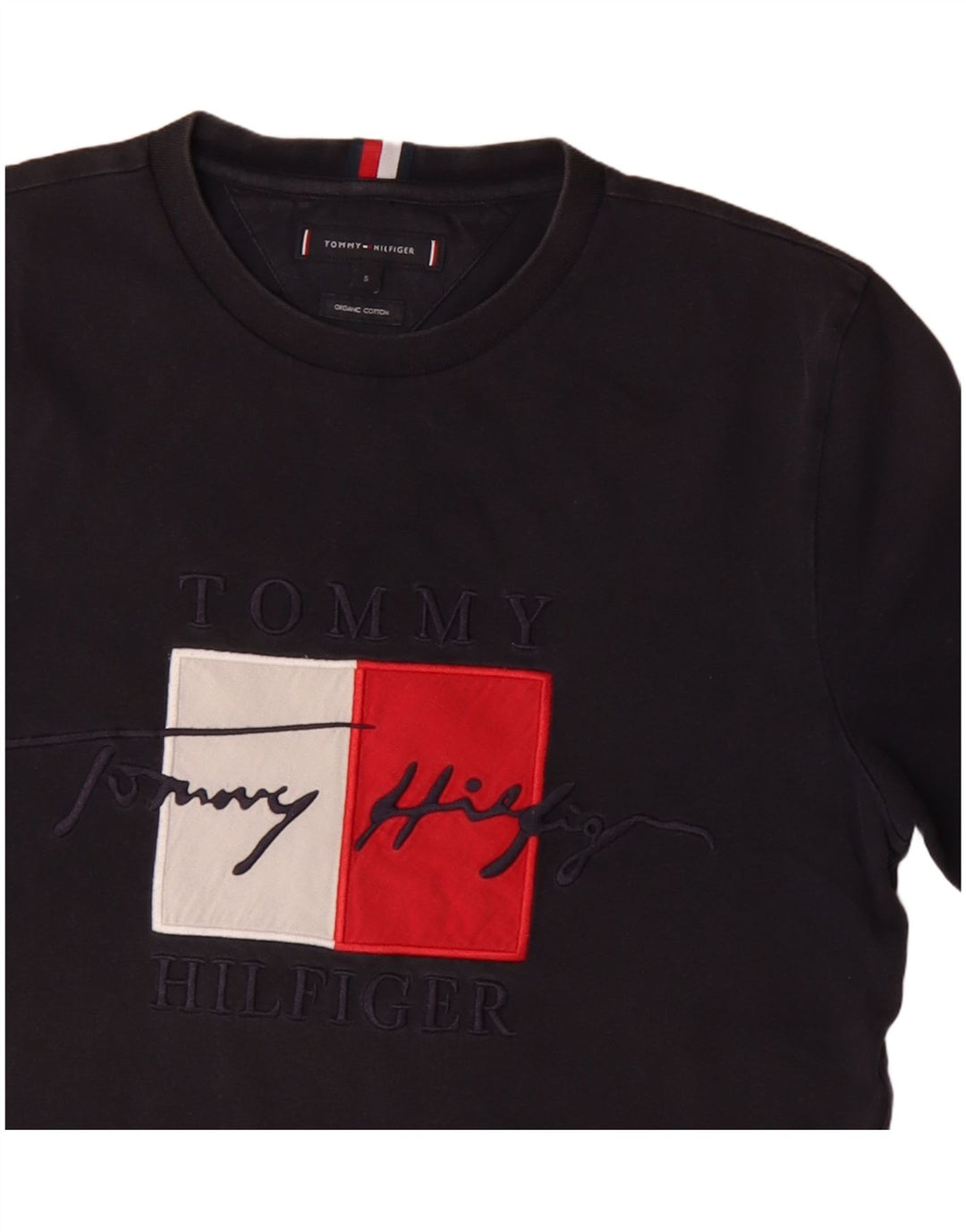 Ανδρικό γραφικό μπλουζάκι TOMMY HILFIGER Μπλουζάκι Μικρό μπλε βαμβακερό