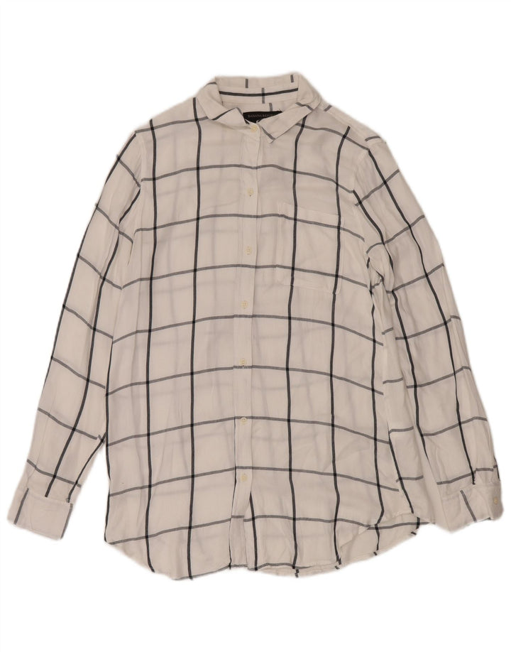 BANANA REPUBLIC Γυναικείο πουκάμισο Boyfriend Fit Flannel UK 6 XS White Check