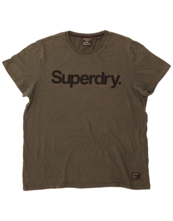 Ανδρικό γραφικό μπλουζάκι Superdry Top 3XL Χακί Βαμβακερό