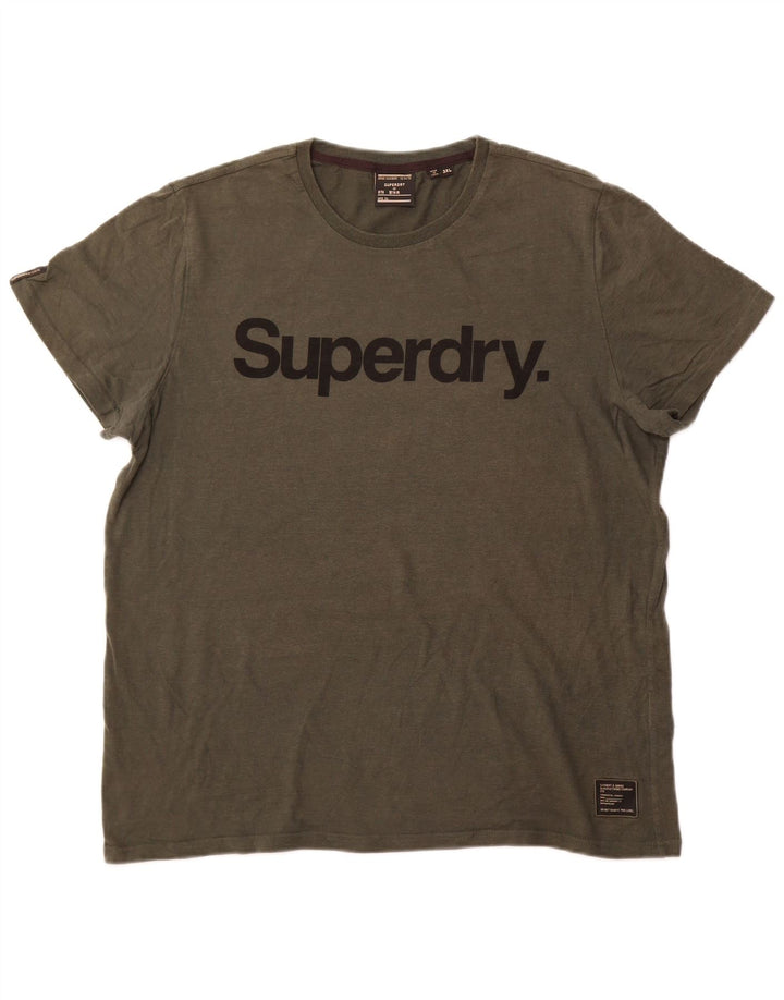 Ανδρικό γραφικό μπλουζάκι Superdry Top 3XL Χακί Βαμβακερό
