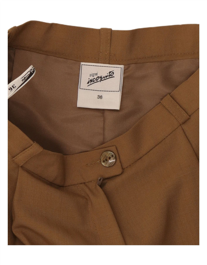 VINTAGE γυναικείο ψηλόμεσο σορτς Chino IT 36 XS W24 καφέ πολυεστέρας