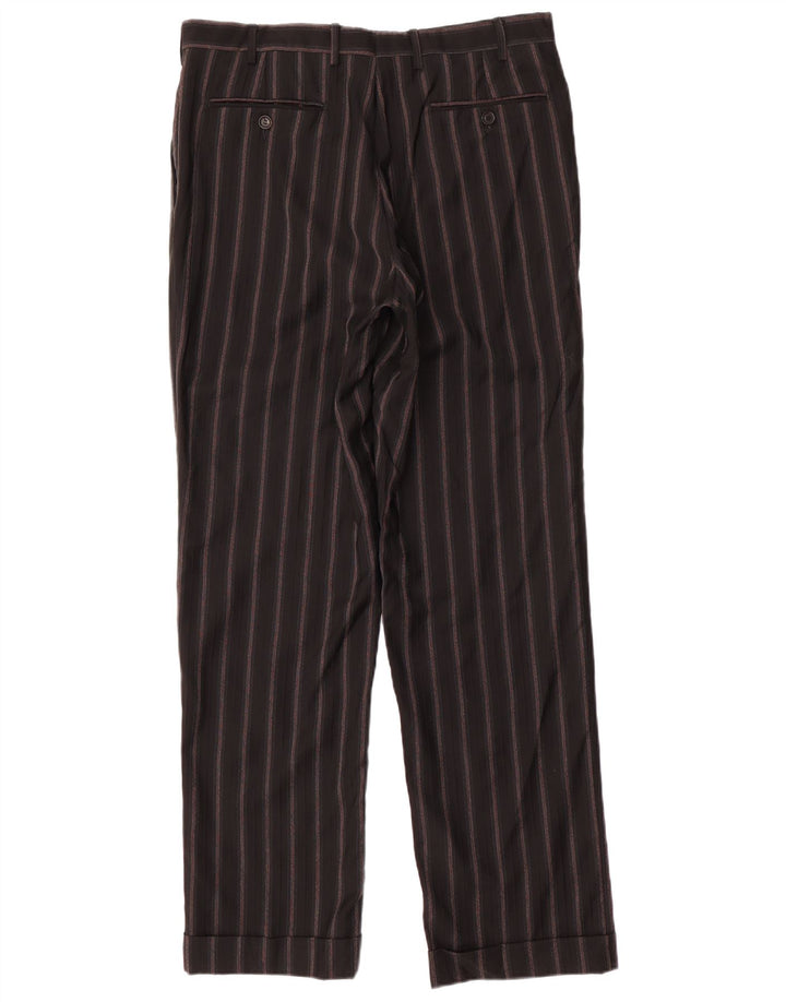 PAL ZILERI Ανδρική φόρμα 3 κουμπιών 2 τεμαχίων IT 50 Large W34 L33 Μαύρο ριγέ