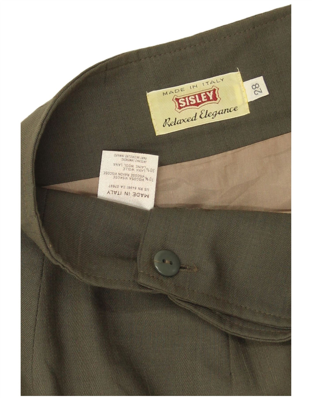 Sisley γυναικεία φούστα W28 μεσαία χακί βισκόζη