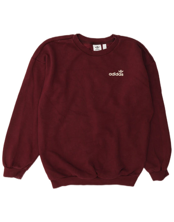 Γυναικείο φούτερ Adidas Oversized Jumper UK 4 XS Βαμβακερό μπορντό