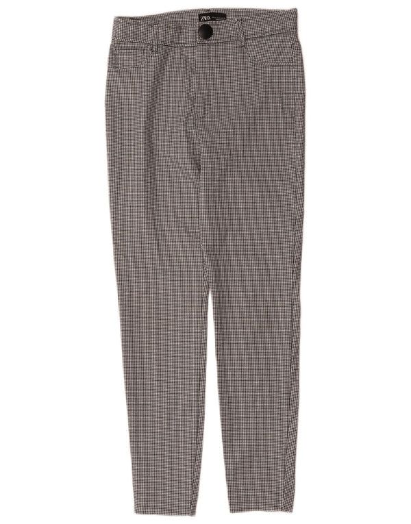 Zara Γυναικείο Slim Casual Παντελόνι Medium W28 L27 Black Houndstooth