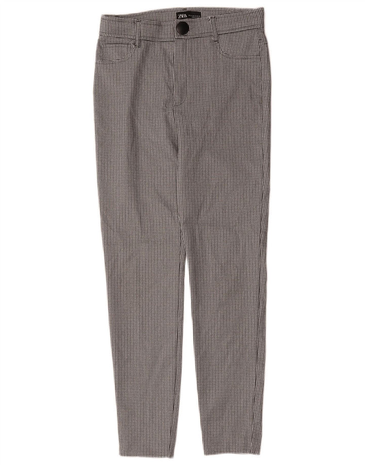 Zara Γυναικείο Slim Casual Παντελόνι Medium W28 L27 Black Houndstooth