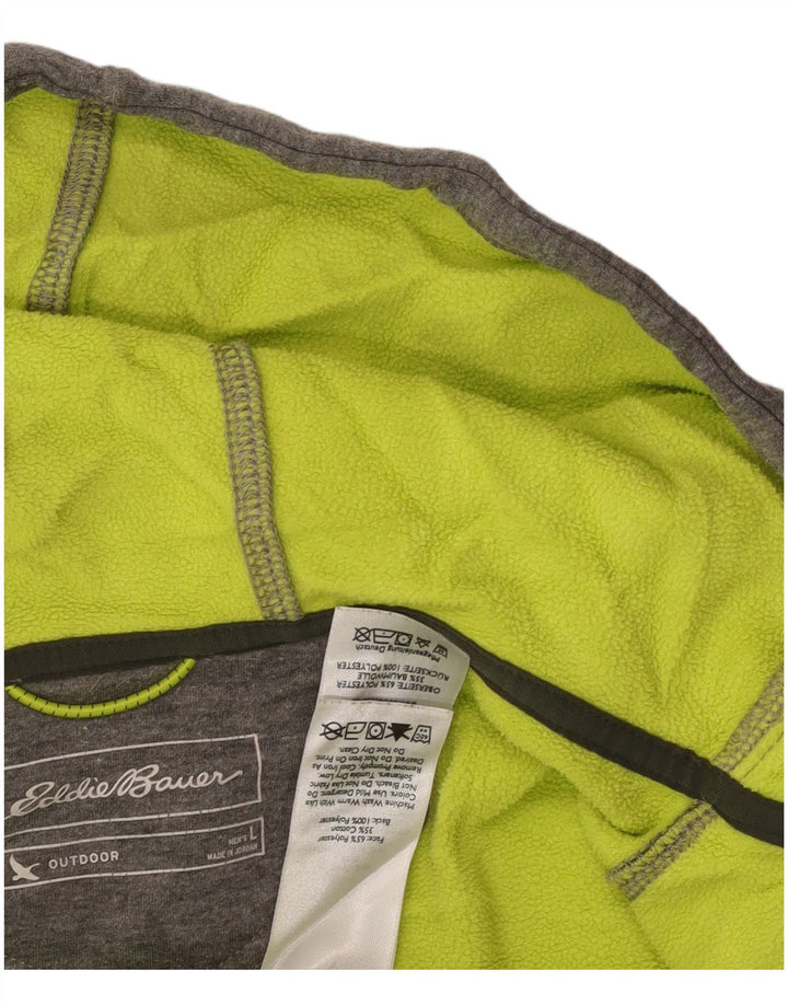 EDDIE BAUER Ανδρικό πουλόβερ με κουκούλα με φερμουάρ Μεγάλο γκρι πολυεστέρα