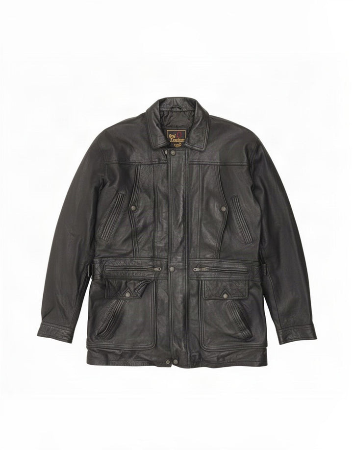 Vintage Ανδρικό Δερμάτινο Μπουφάν UK 42 XL Μαύρο