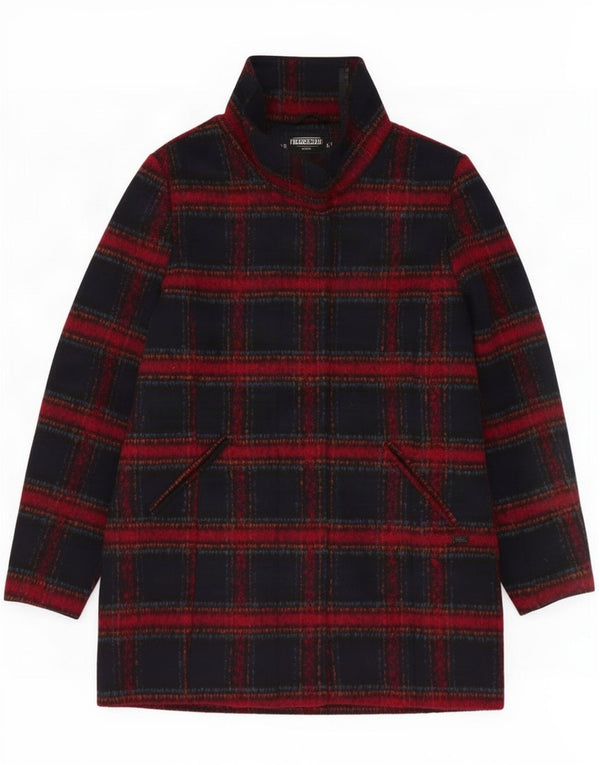Paco Boutique Γυναικείο Πανωφόρι UK 12 Medium Navy Blue Check Polyester