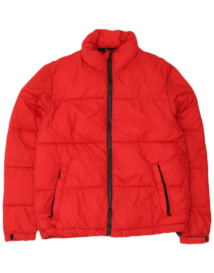 Zara Γυναικείο μπουφάν UK 16 Large Red Polyamide