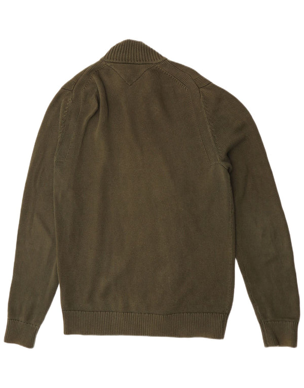 Ανδρικό πουλόβερ με ζακέτα Tommy Hilfiger XL Πράσινο βαμβακερό