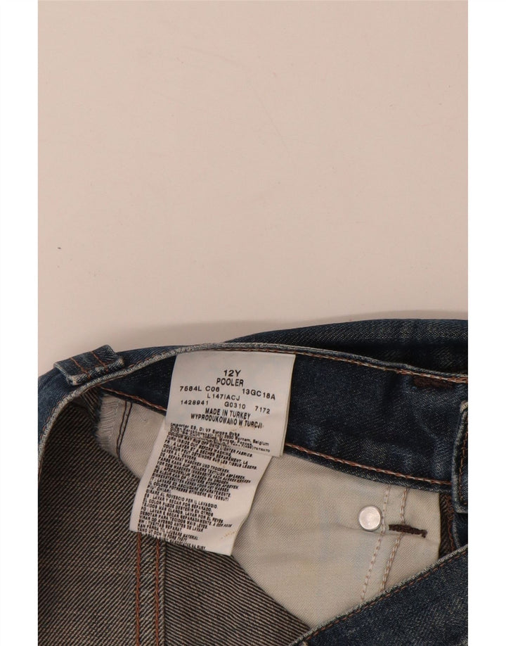 LEE Boys Distressed Slim Jeans 11-12 ετών W26 L30 Blue Cotton