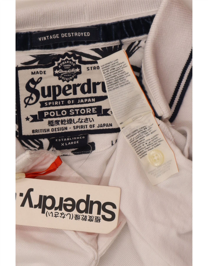 Ανδρικό πουκάμισο πόλο SUPERDRY XL Λευκό βαμβακερό