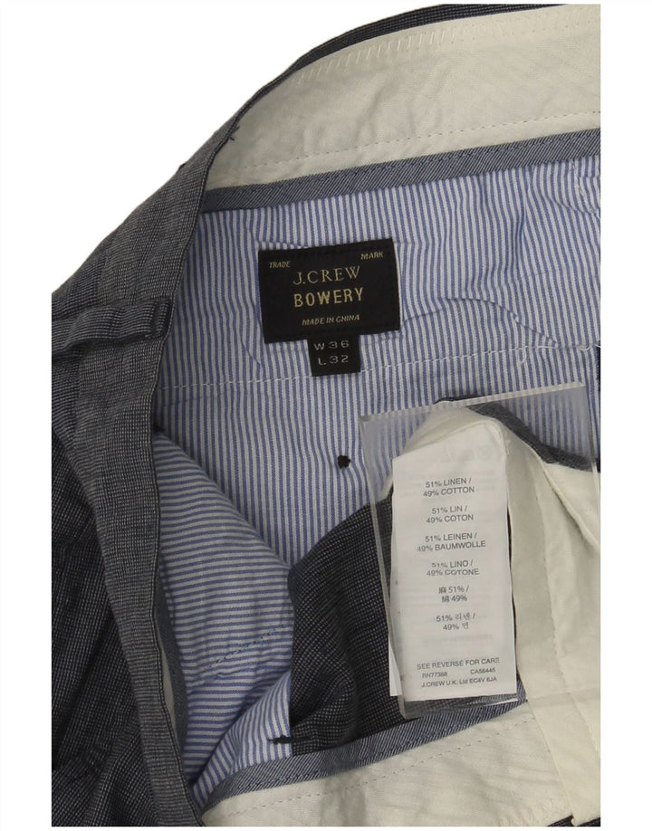 J. CREW Ανδρικό BOWERY Παντελόνι ίσιο κοστούμι W36 L32 Navy Blue Λινά