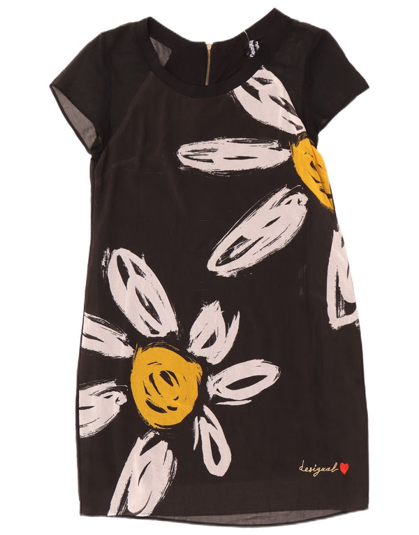 Desigual Γυναικείο φόρεμα με γραφικό θηκάρι UK 14 μεγάλο μαύρο φλοράλ