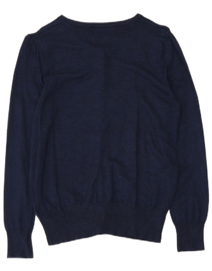 Marks & Spencer Γυναικεία ζακέτα πουλόβερ UK 12 Medium Navy Blue Viscose