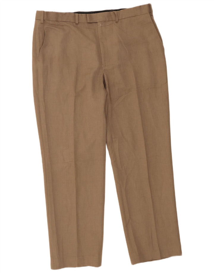 Ανδρικό ίσιο παντελόνι Marks & Spencer W38 L31 Beige Polyester