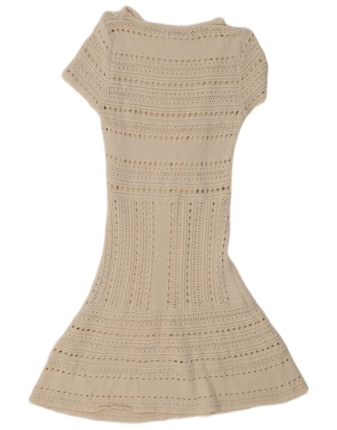 Zara γυναικείο φόρεμα με κοντό μανίκι See Through White UK 12 Medium Off White