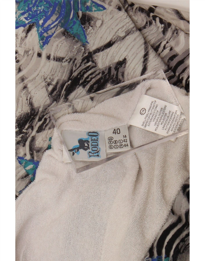 Γυναικείο τζάκετ RODEO Windbreaker UK 14 μεγάλο πολύχρωμο γεωμετρικό