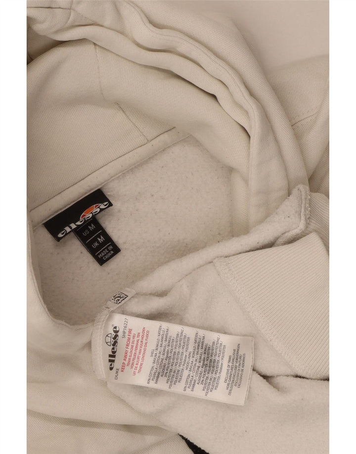 Ellesse Mens Duke Graphic Hoodie Jumper Μεσαίο λευκό βαμβακερό