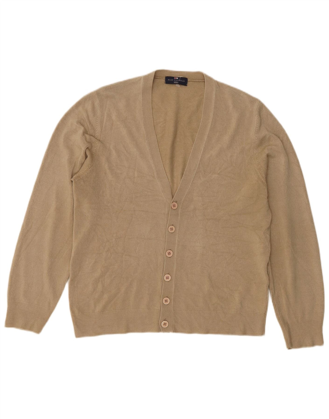 Marks & Spencer Γυναικείο πουλόβερ Μπλε Harbor Cardigan UK 12 Medium Beige