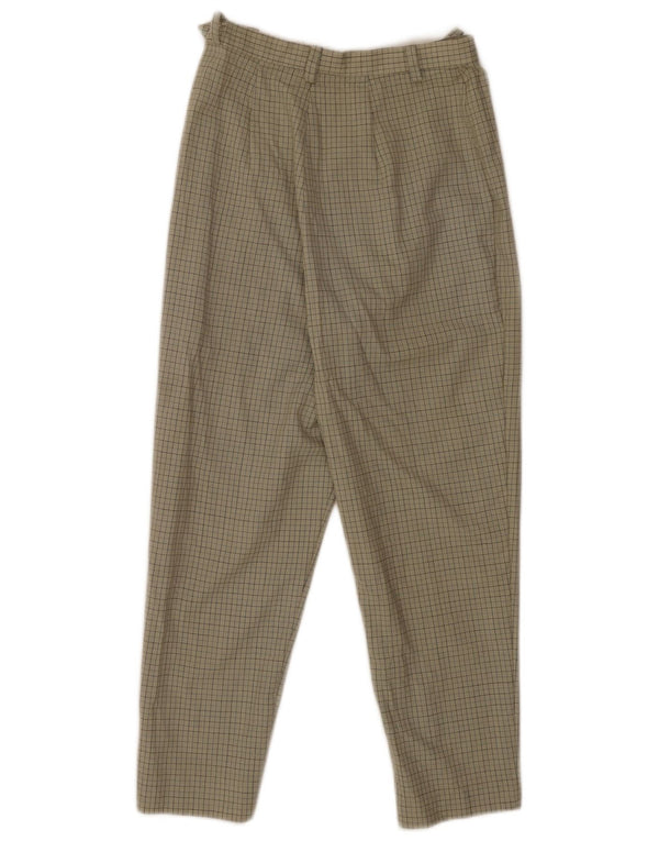 VIAMAGGIO Γυναικείο ψηλόμεσο κωνικό παντελόνι W26 L24 Khaki Gingham