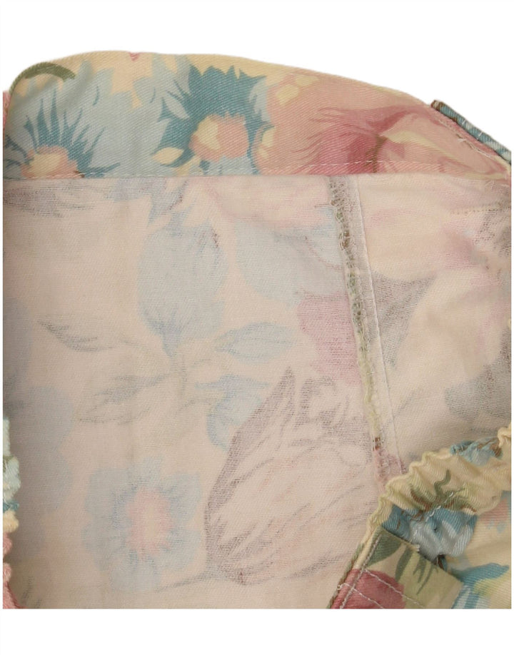 VINTAGE Γυναικεία Ψηλόμεση ίσια Φούστα W30 Μεσαίο Κίτρινο Floral