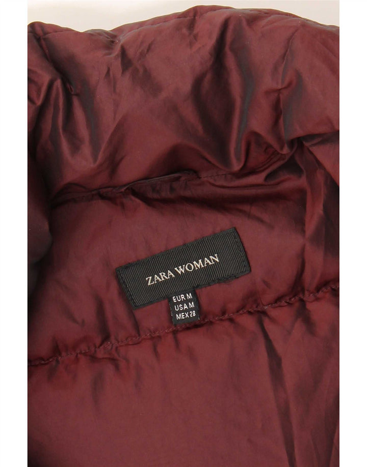 Zara Γυναικείο μπουφάν με επένδυση UK 14 Medium Burgundy